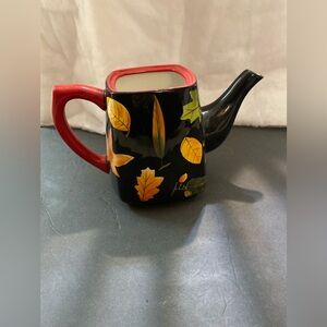 Zrike Everyday Black Leaves Jane Adams Teapot Spout Autumn Fall Home Goods